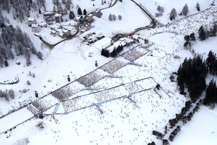 Engadin Skimarathon 2022: Flugaufnahme im Oberengadin